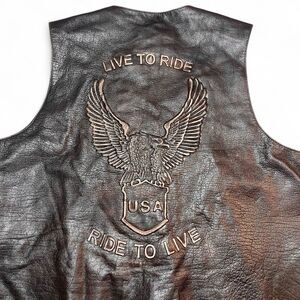 Milwaukee Leather‎ Shaf Brown Leather Side Lace Motorcycle Vest Live To Ride 52